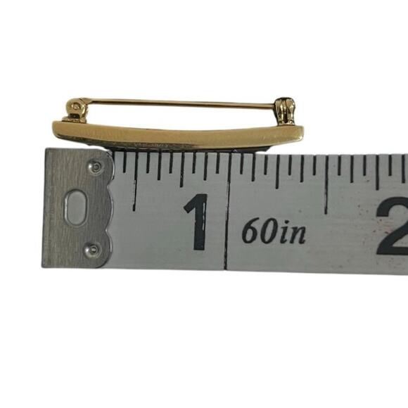 Givenchy | Bar Brooch | Gold Tone & Rhinestone Baguettes | Vintage, circa 1978 - Picture 11 of 11